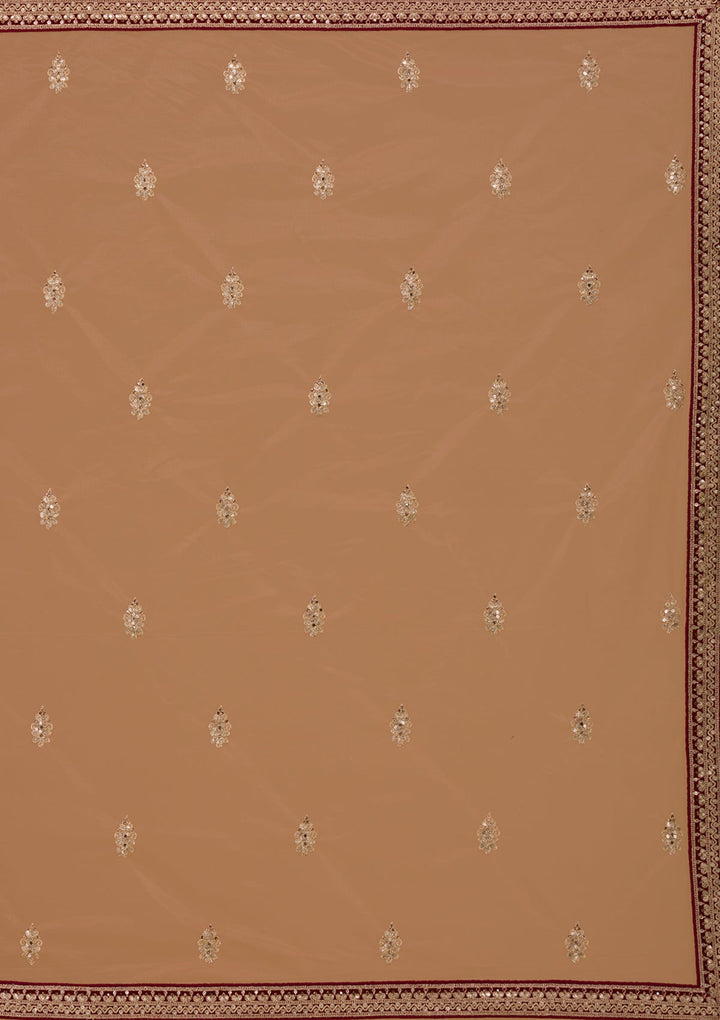 Maroon Zariwork Velvet Designer Lehenga-Koskii