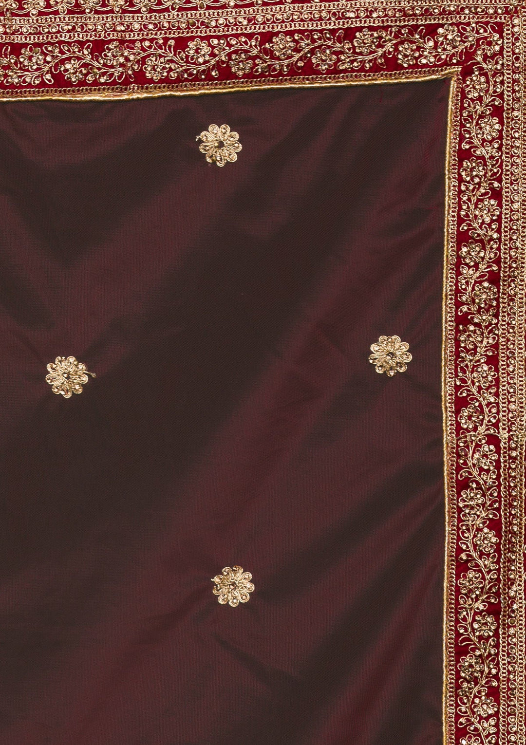 Maroon Zariwork Velvet Lehenga-koskii