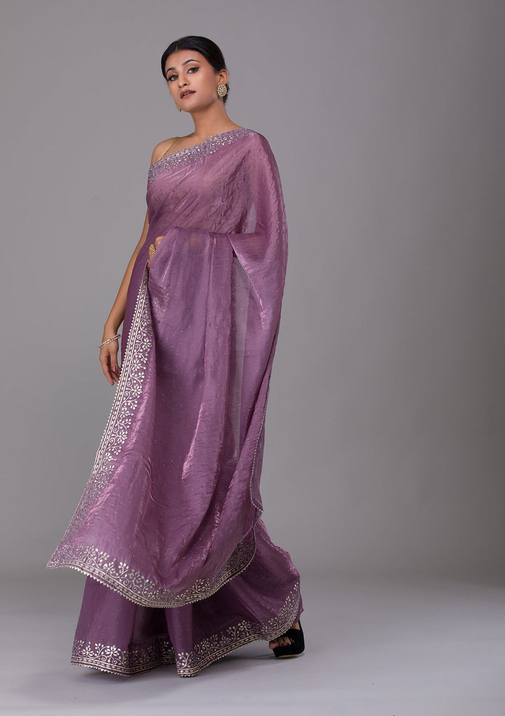 Mauve Gotapatti Georgette Saree-Koskii