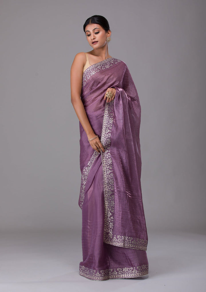 Mauve Gotapatti Georgette Saree-Koskii