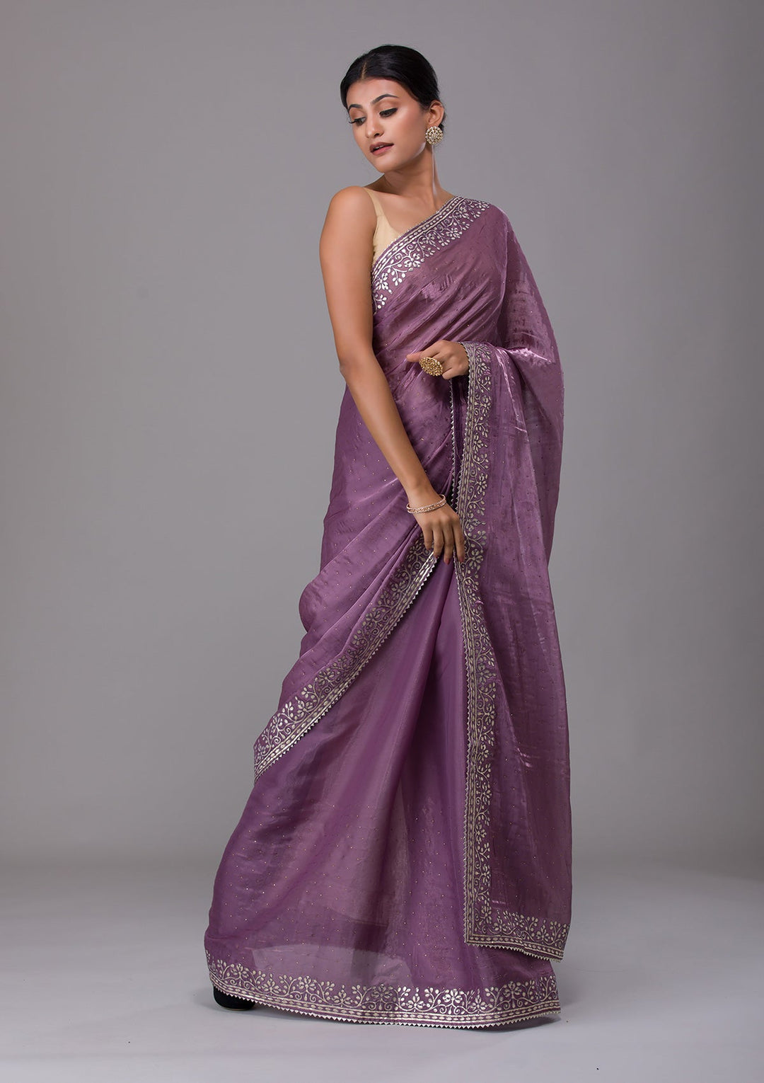 Mauve Gotapatti Georgette Saree-Koskii