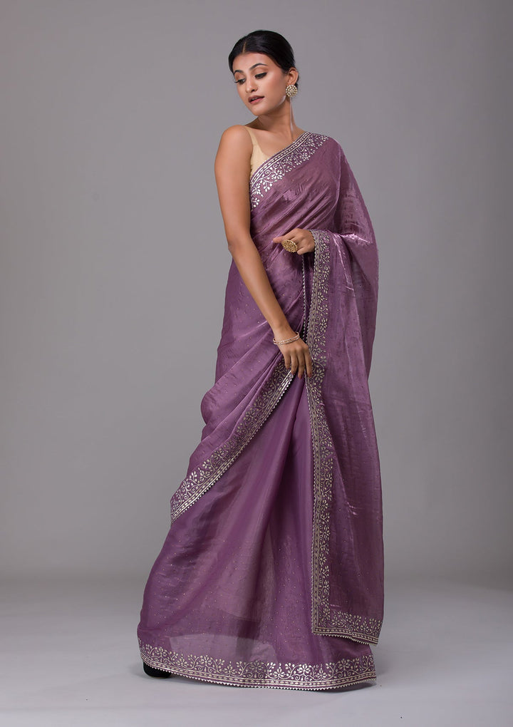 Mauve Gotapatti Georgette Saree-Koskii