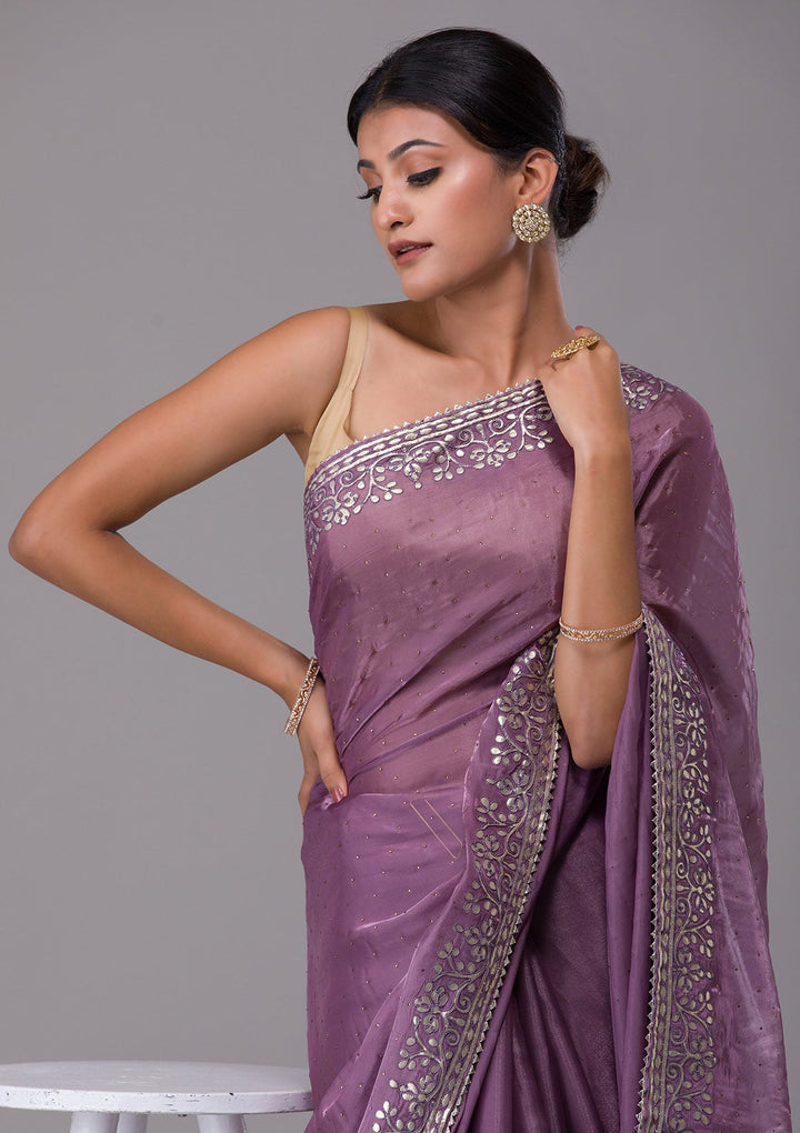 Mauve Gotapatti Georgette Saree-Koskii