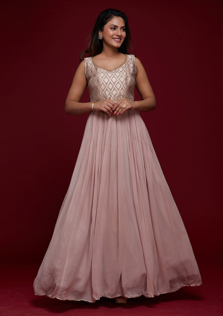 Mauve Pearlwork Georgette Designer Salwar Suit - Koskii
