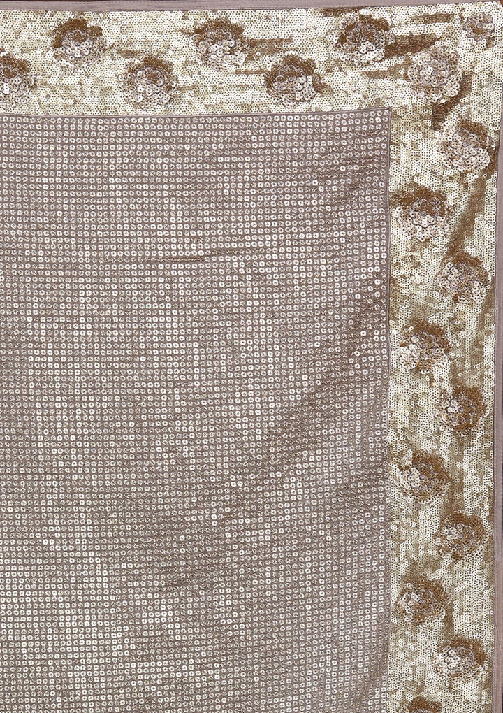 Mauve Sequins Georgette Saree-Koskii