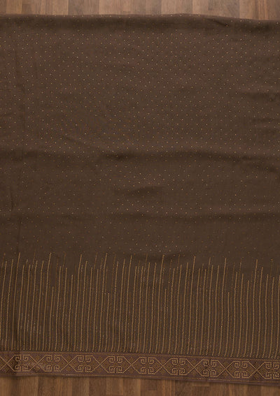 Mauve Stonework Georgette Unstitched Salwar Kameez-Koskii