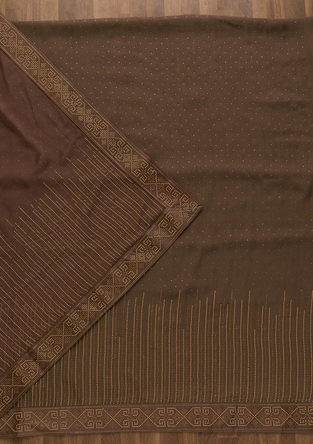 Mauve Stonework Georgette Unstitched Salwar Kameez-Koskii
