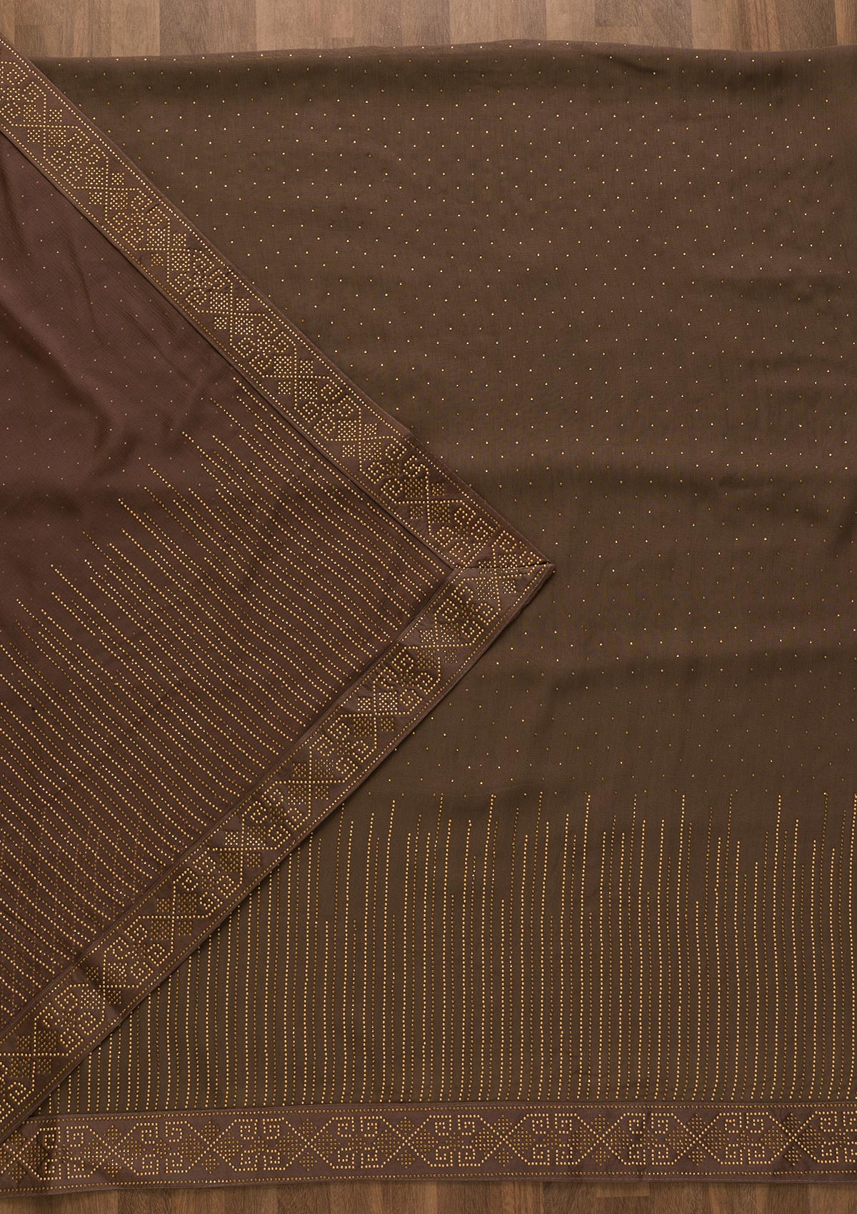 Mauve Stonework Georgette Unstitched Salwar Kameez-Koskii