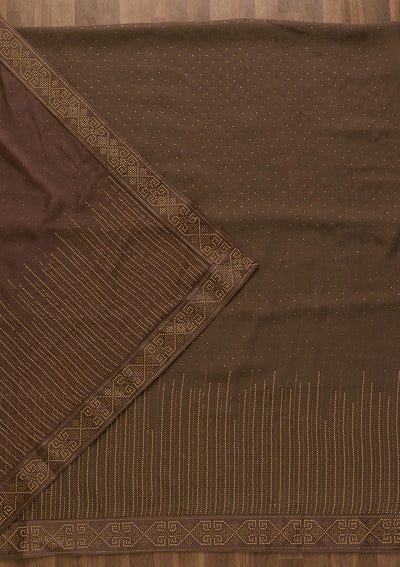 Mauve Stonework Georgette Unstitched Salwar Kameez-Koskii