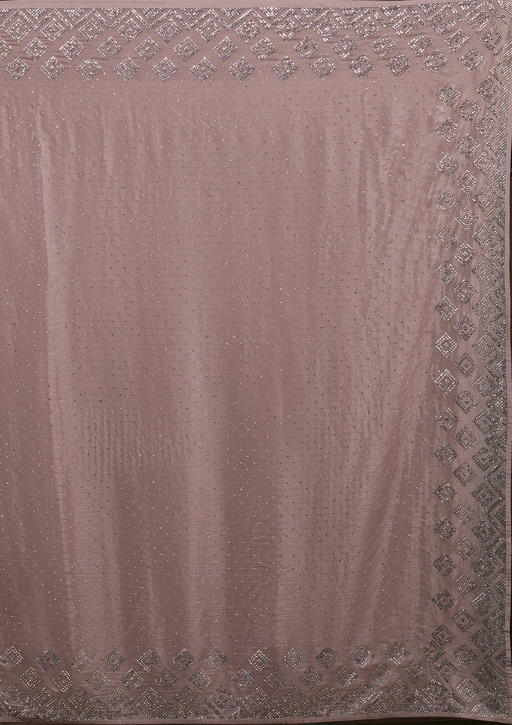 Mauve Stonework Shimmer Saree-Koskii