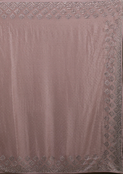 Mauve Stonework Shimmer Saree-Koskii