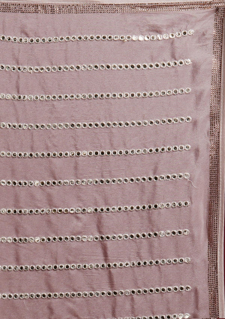 Mauve Swarovski Georgette Designer Saree - koskii
