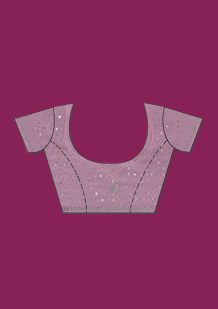 Gold Gotapatti Georgette Unstitched Saree-Koskii