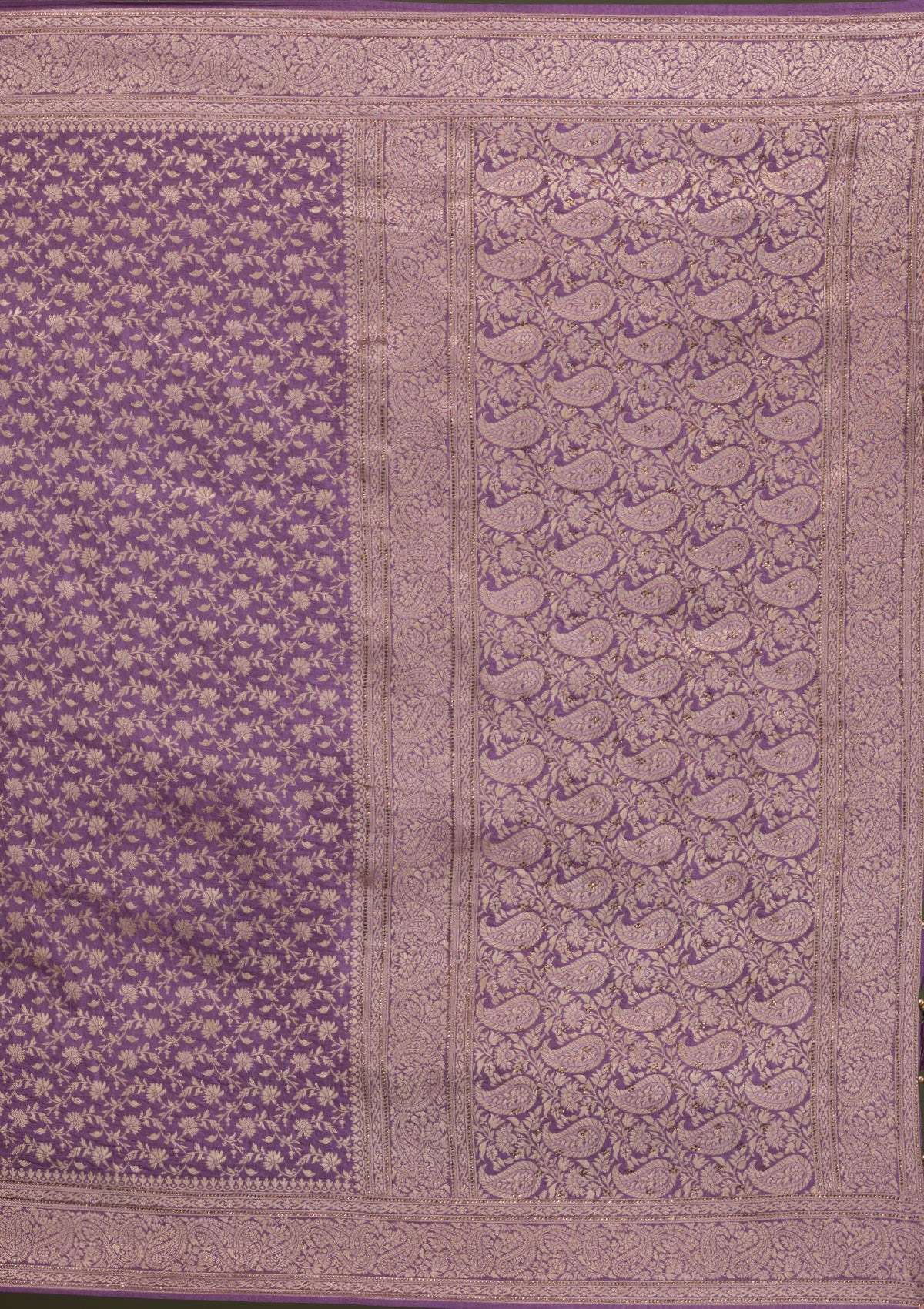 Mauve Zariwork Brocade Saree-Koskii