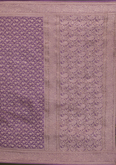 Mauve Zariwork Brocade Saree-Koskii