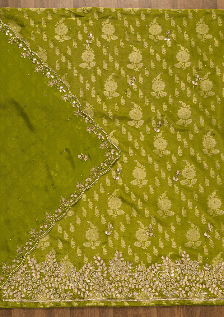Mehendi Gotapatti Brocade Salwar Kameez-Koskii