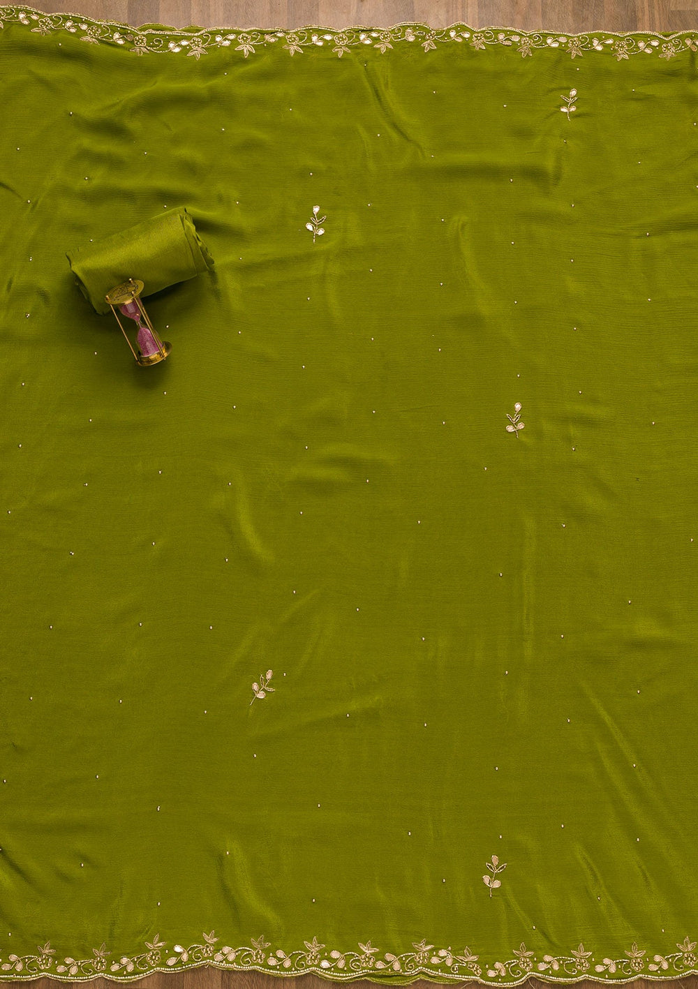 Mehendi Gotapatti Brocade Salwar Kameez-Koskii