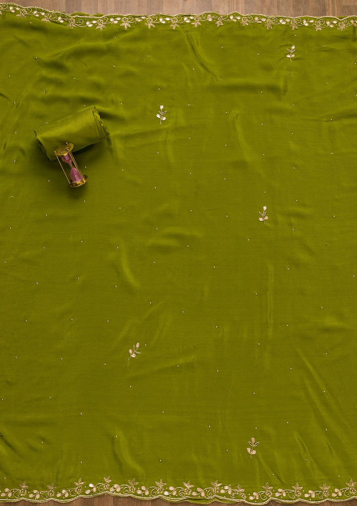 Mehendi Gotapatti Brocade Salwar Kameez-Koskii