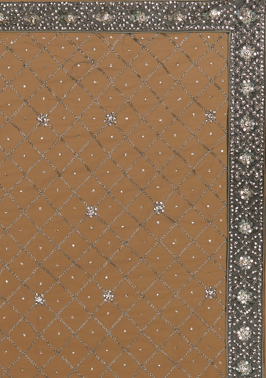 Mehendi Silver Stonework Net Designer Semi-Stitched Lehenga - Koskii