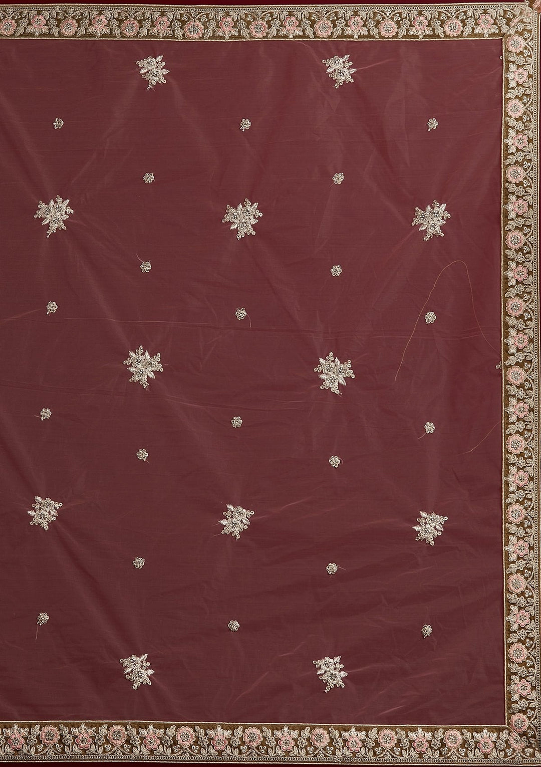 Mehendi Silver Stonework Velvet Designer Semi-Stitched Lehenga - koskii
