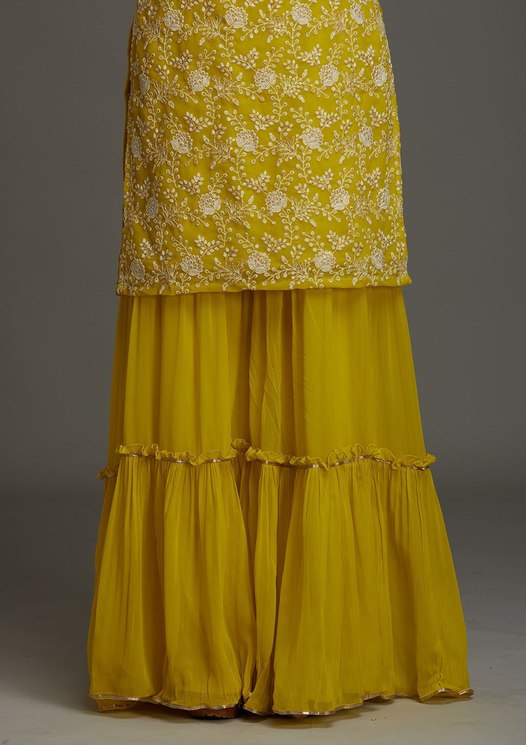 Mehendi Threadwork Georgette Designer Salwar Suit - Koskii