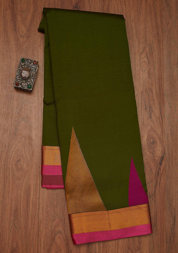 Mehendi Zariwork Art Silk Designer Saree - Koskii