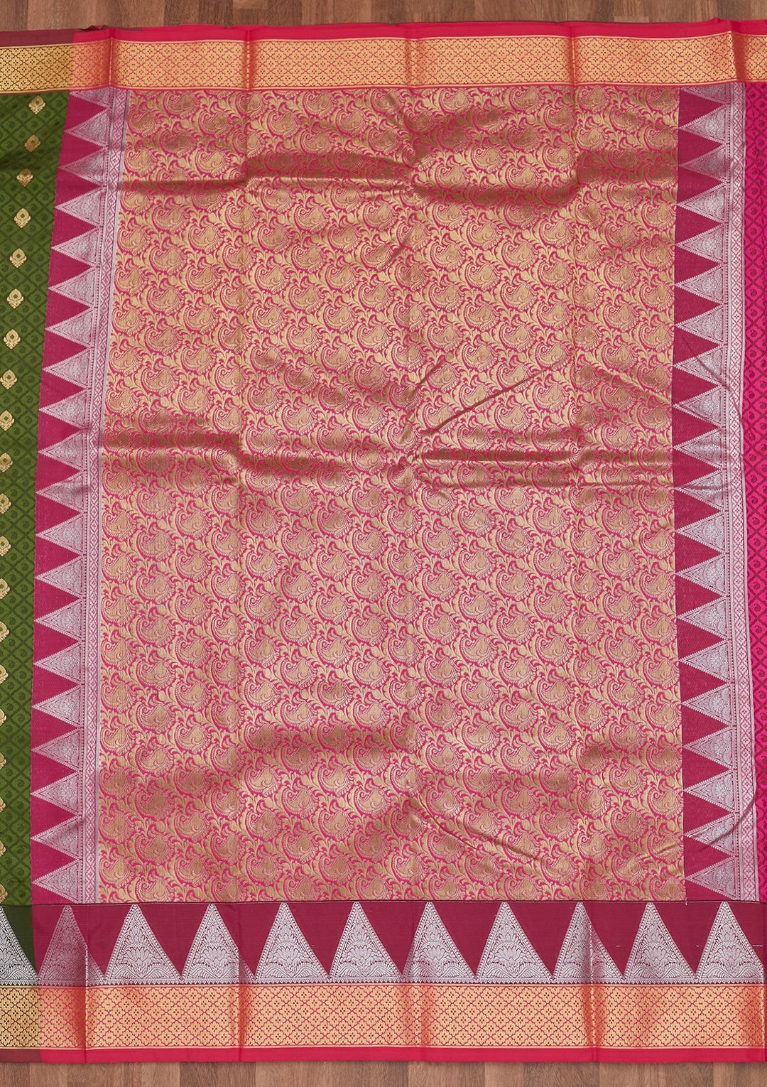 Mehendi Zariwork Art Silk Designer Saree - Koskii