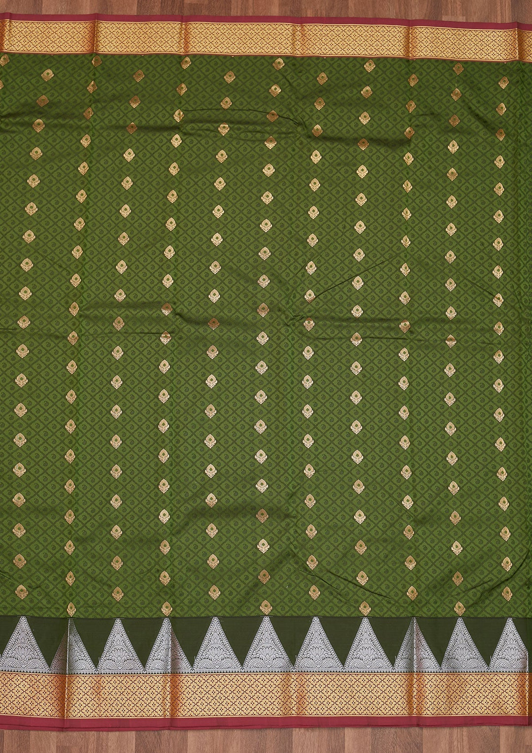 Mehendi Zariwork Art Silk Designer Saree - Koskii