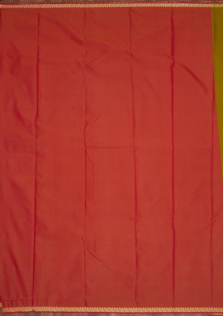 Mehendi Zariwork Art Silk Saree - Koskii
