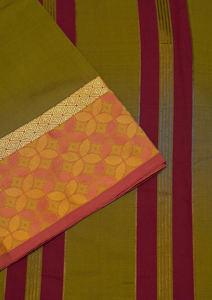 Mehendi Zariwork Art Silk Saree - Koskii