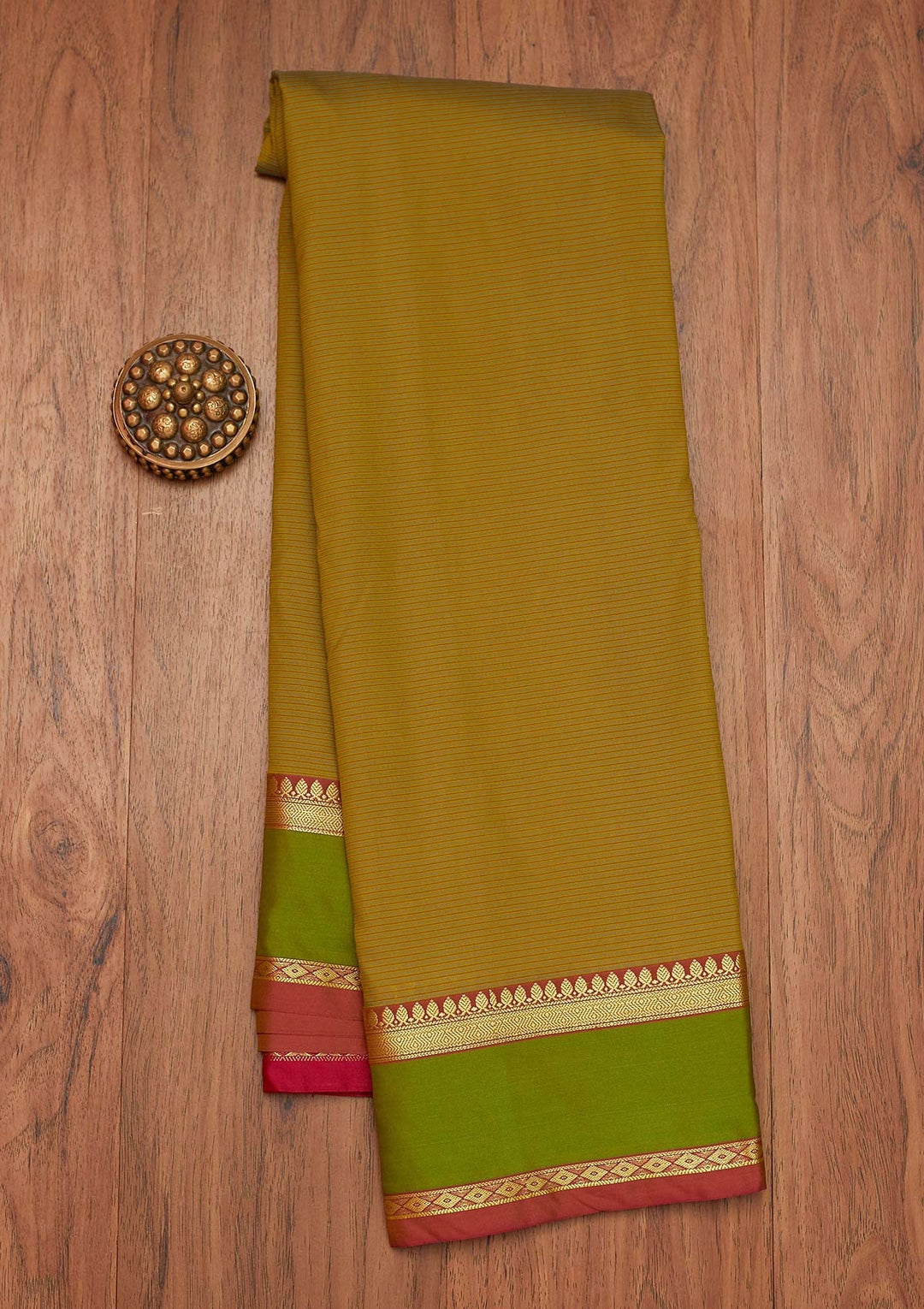 Mehendi Zariwork Art Silk Saree- Koskii