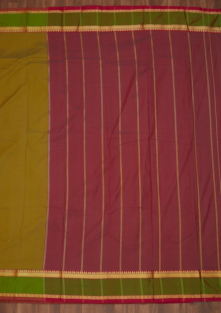 Mehendi Zariwork Art Silk Saree - Koskii