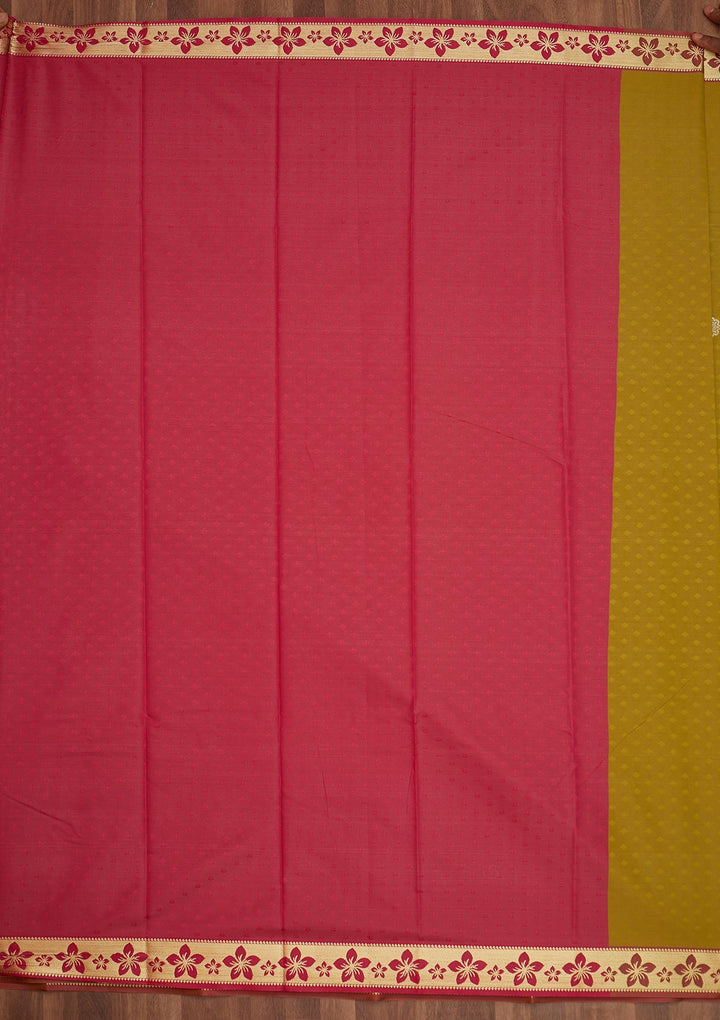 Mehendi Zariwork Art Silk Saree - Koskii