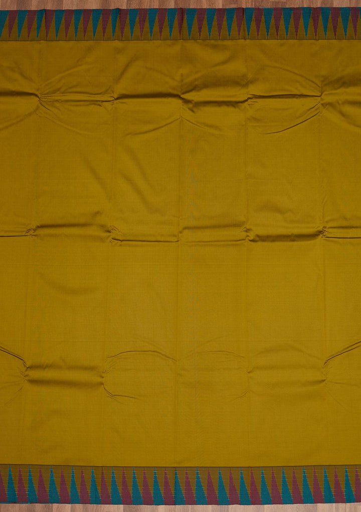 Mehendi Zariwork Art Silk Unstitched Saree - Koskii