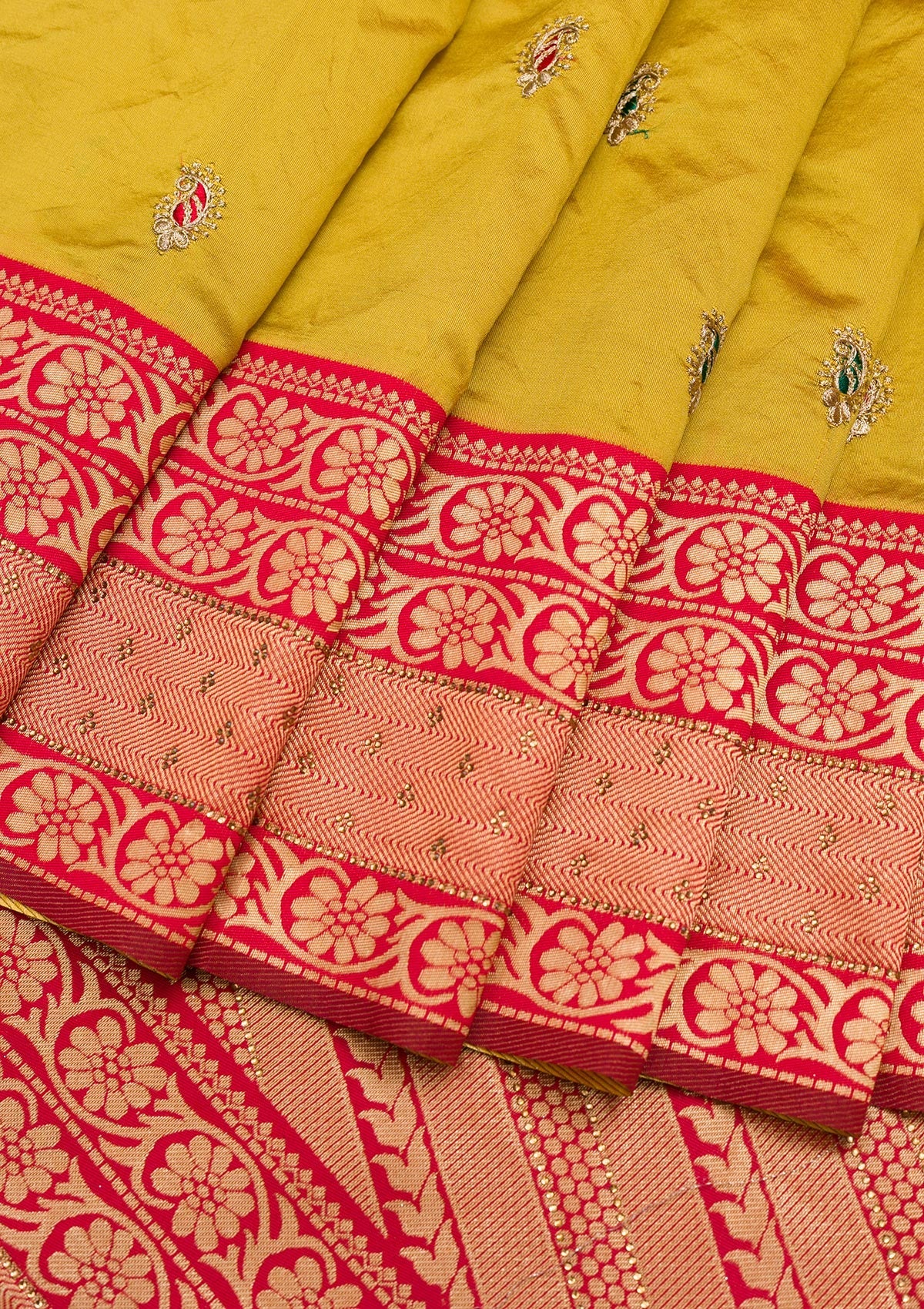 Mehendi Zariwork Art Silk Saree-Koskii