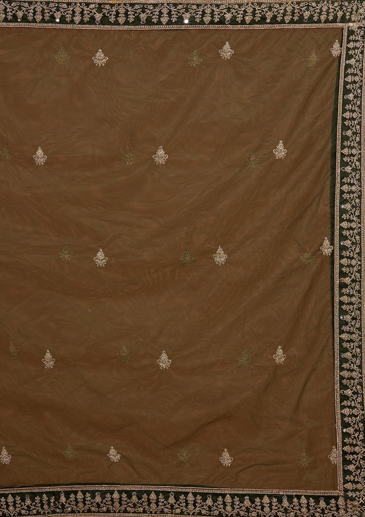 Mehendi Zariwork Net Designer Lehenga-Koskii