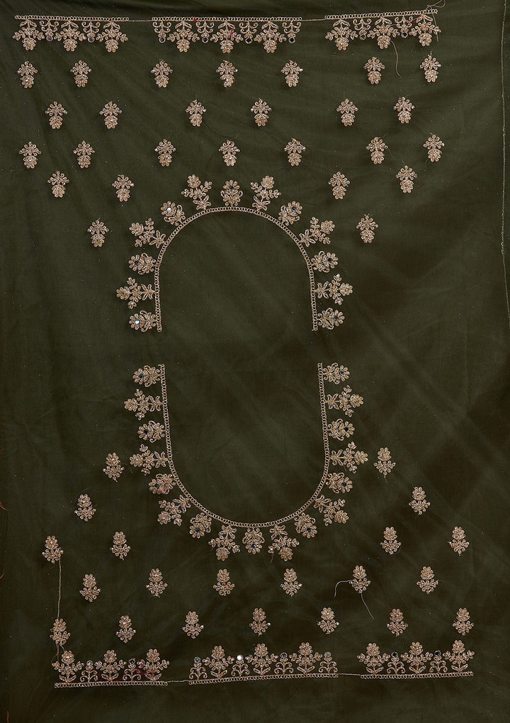 Mehendi Zariwork Net Designer Lehenga-Koskii