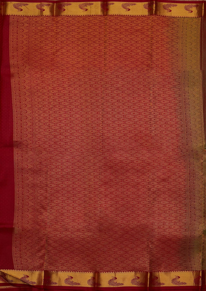 Mehendi Zariwork Pure Silk Designer Saree - koskii
