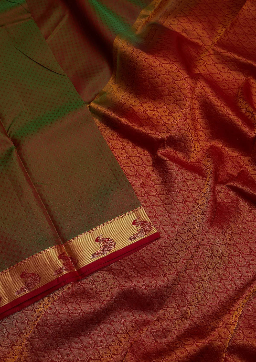 Mehendi Zariwork Pure Silk Designer Saree - koskii