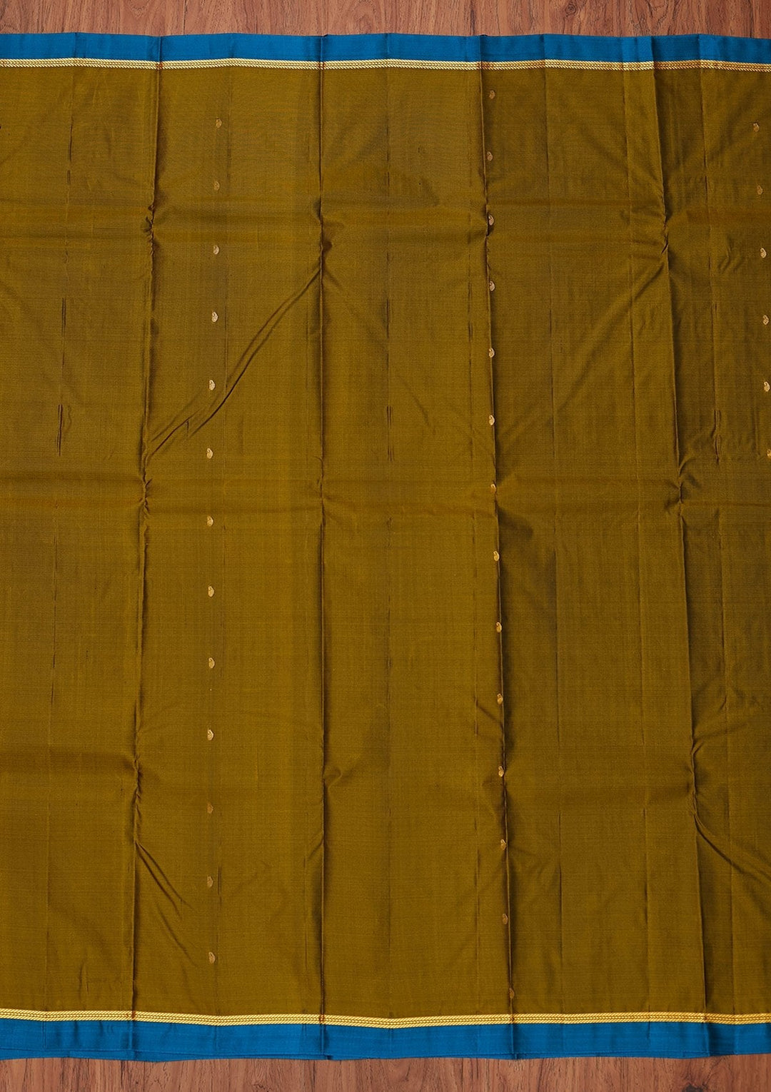 Mehendi Zariwork Pure Silk Designer Unstitched Saree - Koskii