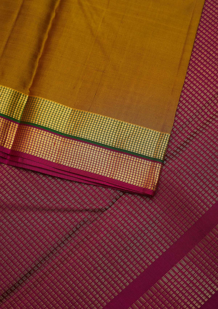 Mehendi Zariwork Pure Silk Designer Unstitched Saree - Koskii