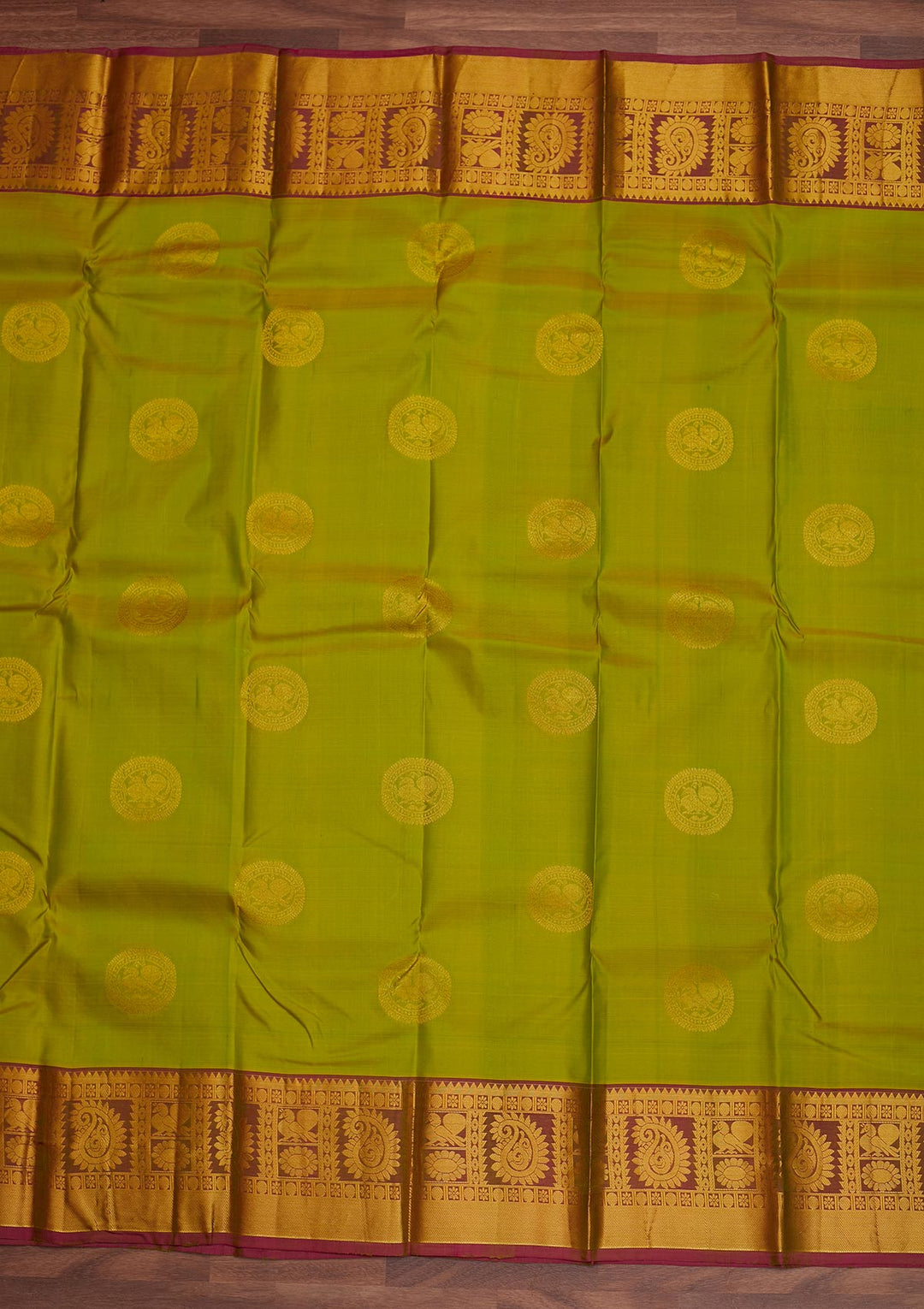 Mehendi Zariwork Pure Silk Designer Saree - Koskii