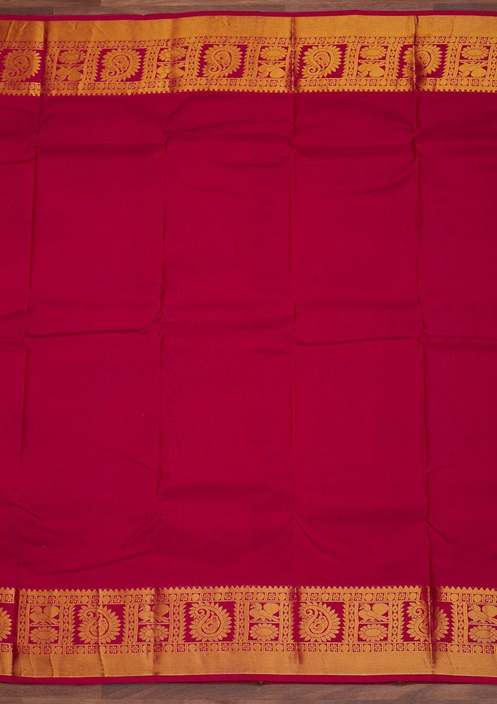 Mehendi Zariwork Pure Silk Designer Saree - Koskii