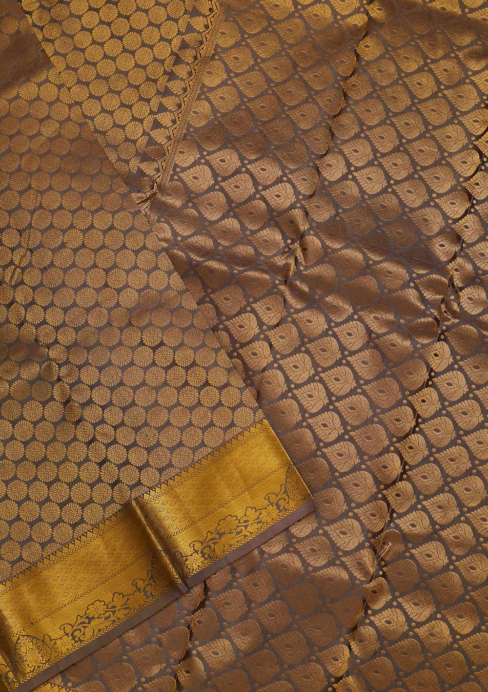 Mehendi Zariwork Pure Silk Saree-Koskii