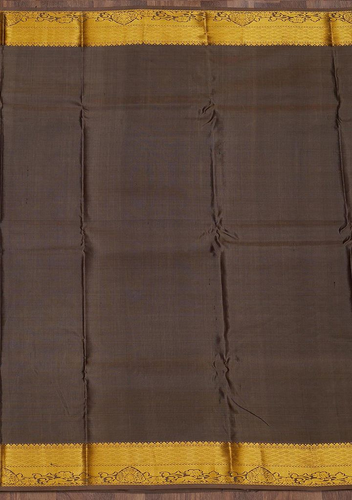 Mehendi Zariwork Pure Silk Saree-Koskii