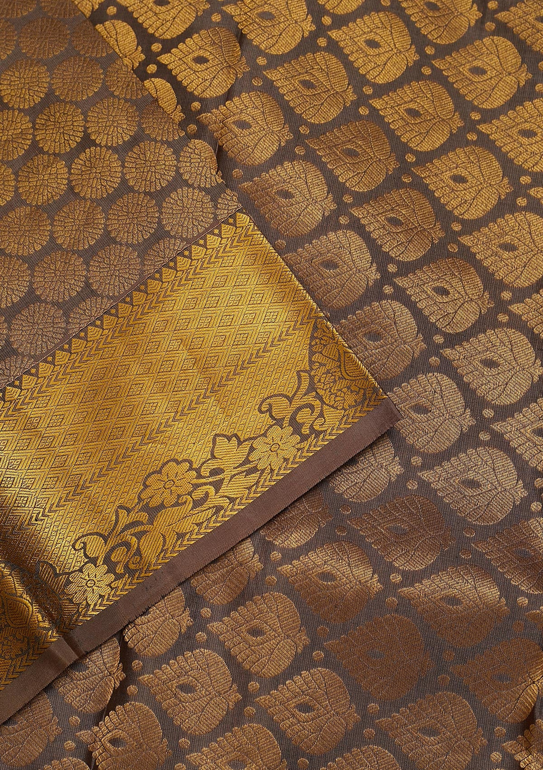 Mehendi Zariwork Pure Silk Saree-Koskii