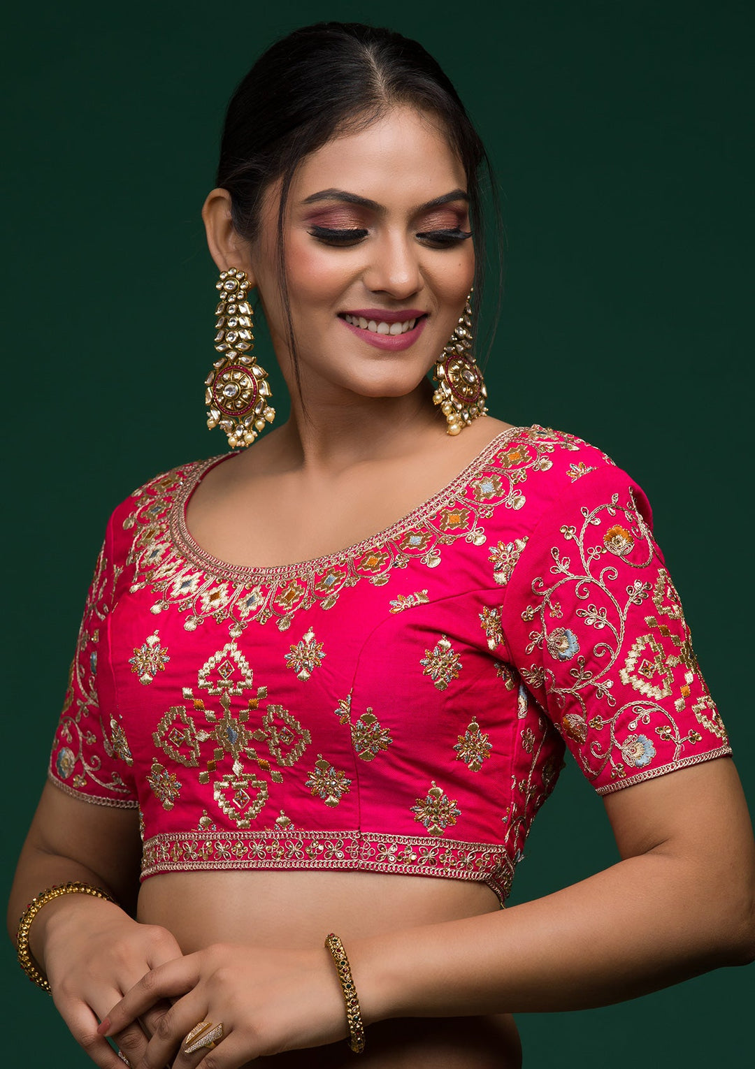 Mehendi Zariwork Raw Silk Lehenga-koskii