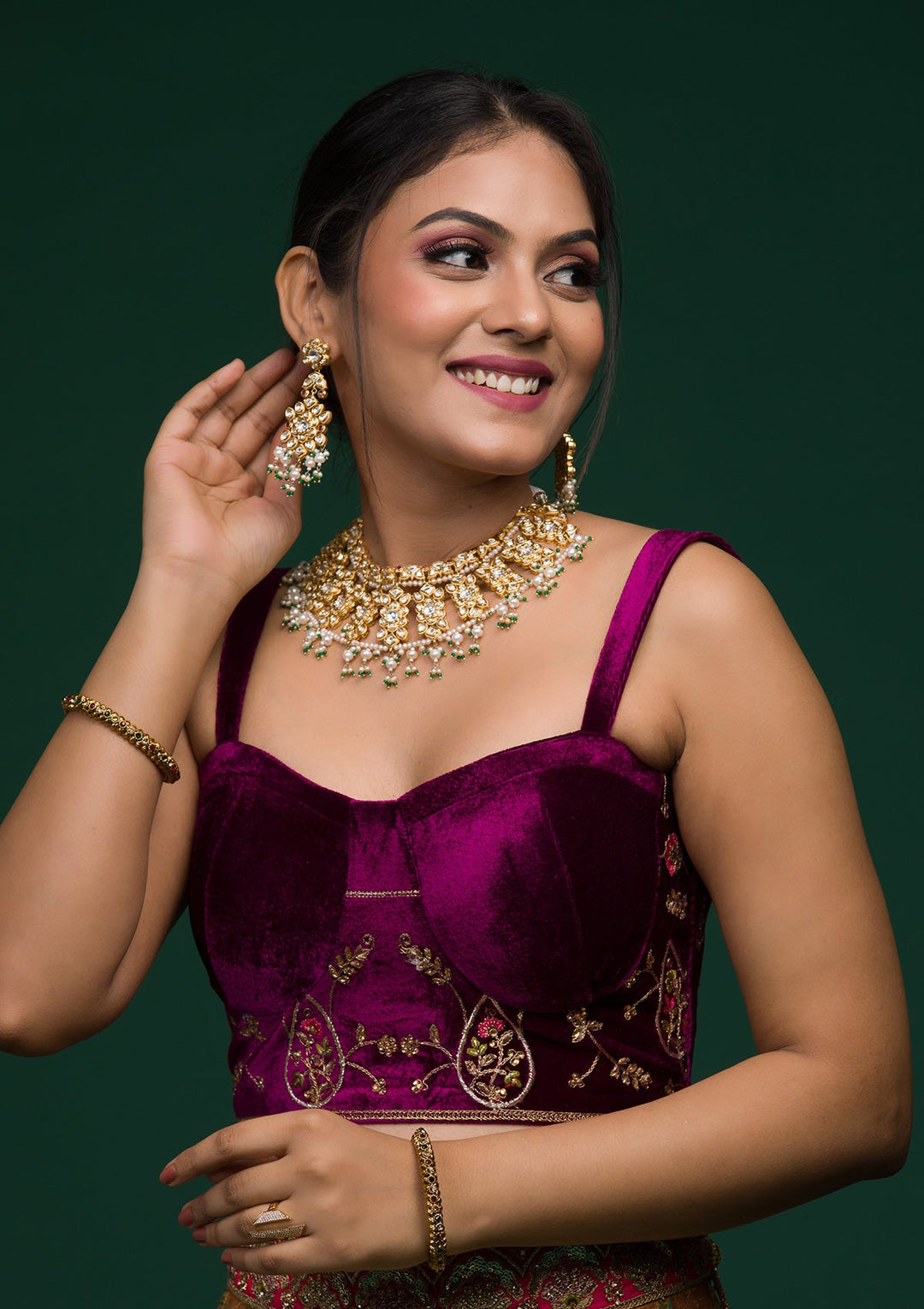 Mehendi Zariwork Raw Silk Lehenga-koskii
