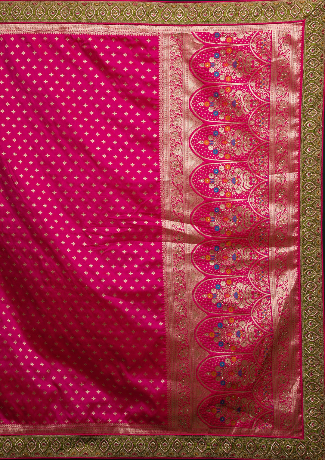 Mehendi Zariwork Raw Silk Lehenga-koskii