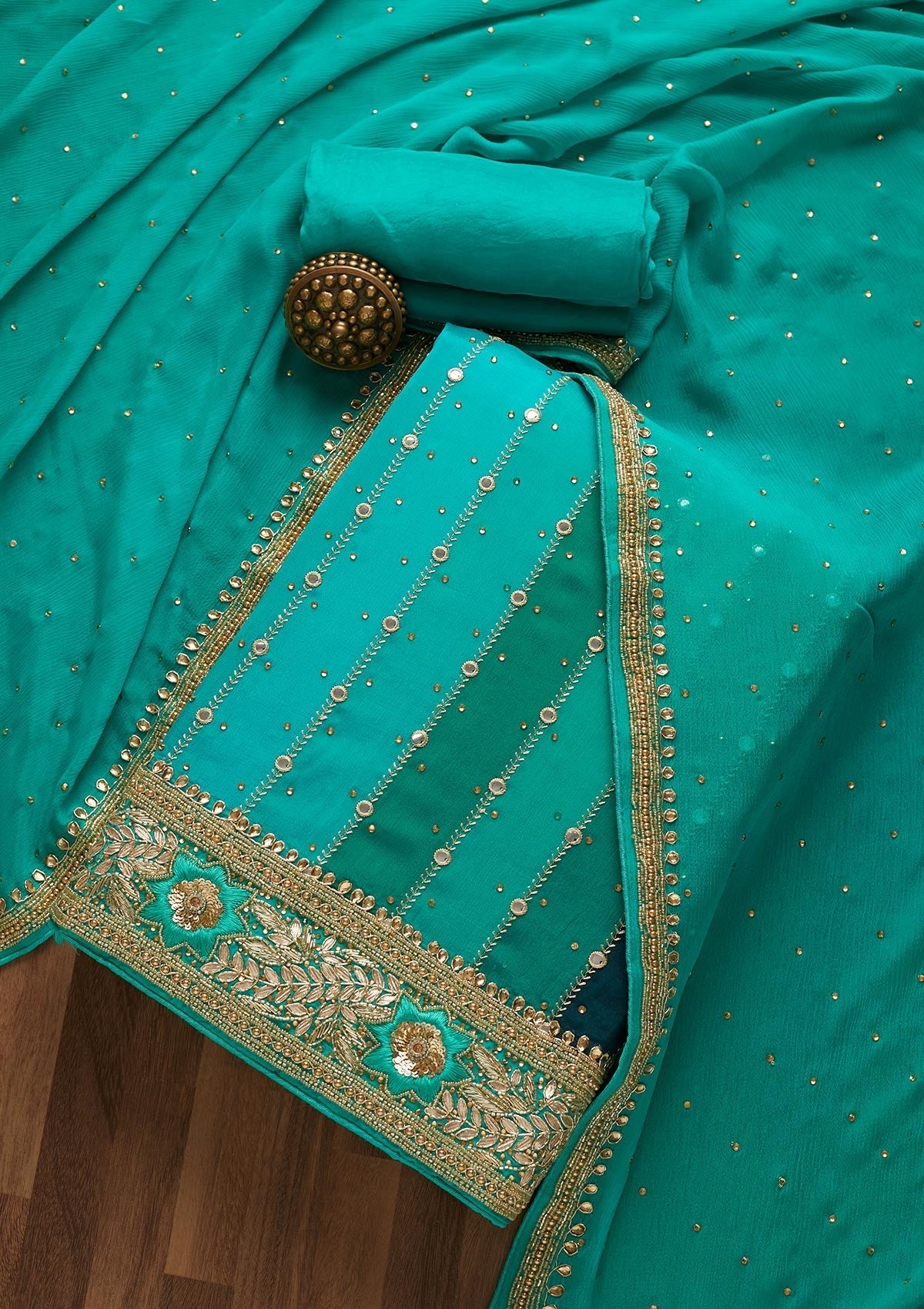 Multi Gotapatti Georgette Unstitched Salwar Suit-Koskii